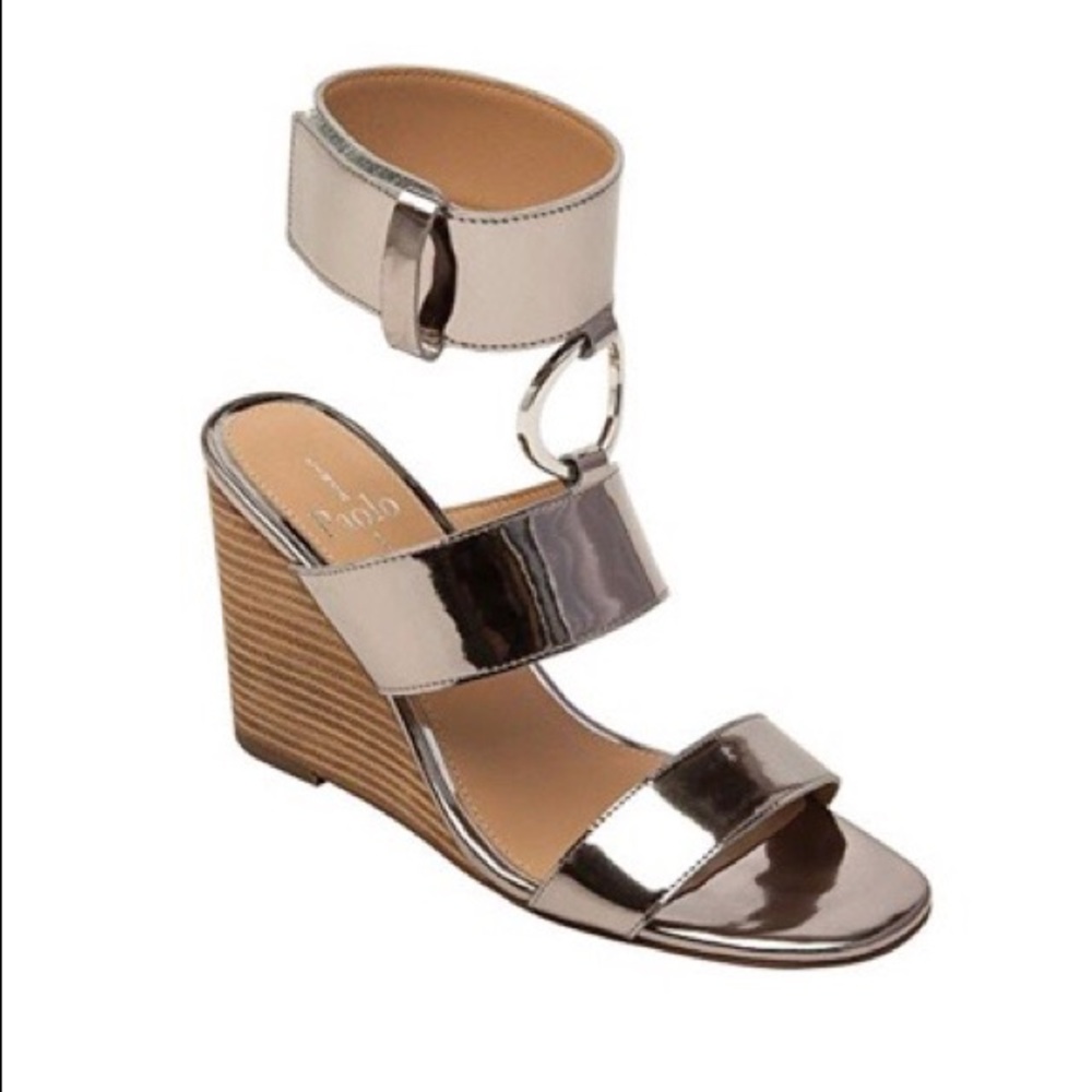 Linea Paolo Eva Wedge Sandal 8 M Silver